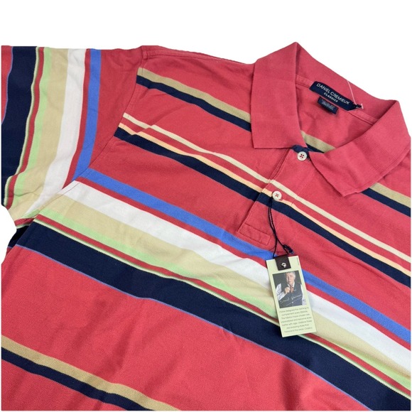 Daniel Cremieux Other - Vintage Daniel Cremieux Polo XL Coral Multicolor Stripe Shirt NWT Preppy Golf